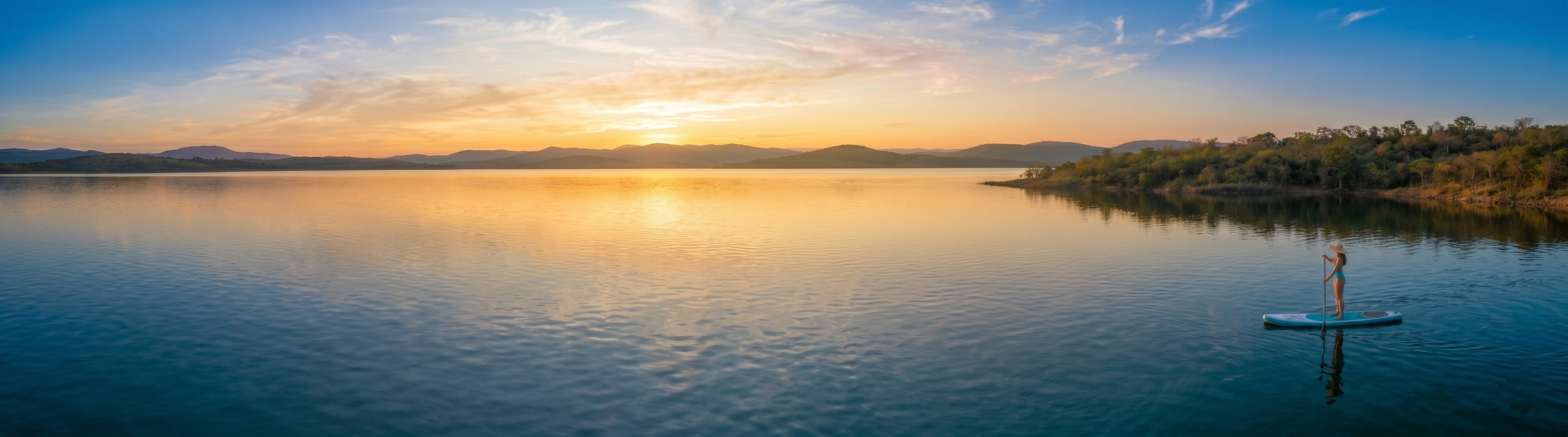 Amanhecer no Mar de Minas, ideal para chegar aos melhores pontos de pesca